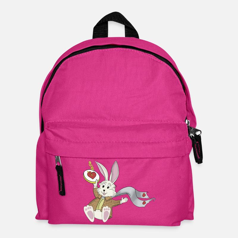Weißes Kaninchen - Kinder Rucksack - Fuchsia
