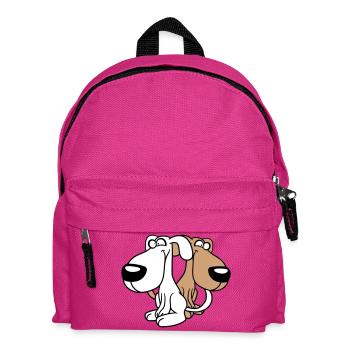 2 Dog Friends Team Crazy Funny Crew Brothers - Kids' Backpack - fuchsia - Front