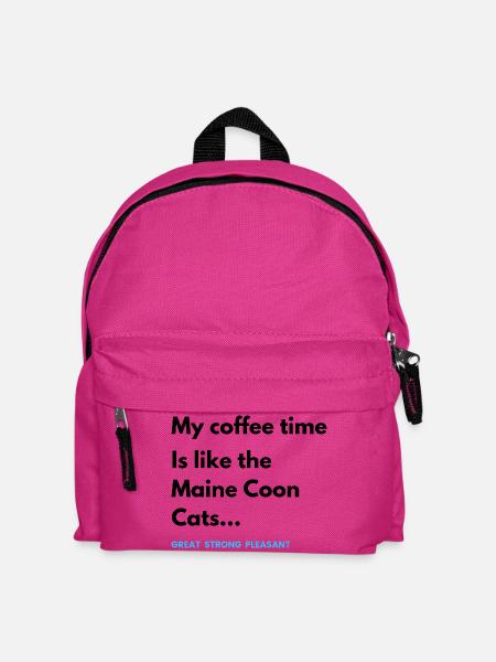 Kaffeezeit wie die Maine Coon Katzen - Kinder Rucksack - Fuchsia
