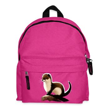 Ermine on rocks - Kids' Backpack - fuchsia - Front