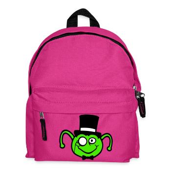 Mr. Raupe Zylinder Monokel Fliege Gentleman reich - Kinder Rucksack - Fuchsia - Vorne
