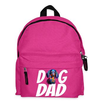 Dackel Hund Papa Aquarell Design Weiner Hund - Kinder Rucksack - Fuchsia - Vorne