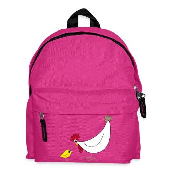 Hühner Fans -  Hahn - Gockel - Verrücktes Huhn - Kinder Rucksack - Fuchsia - Vorne