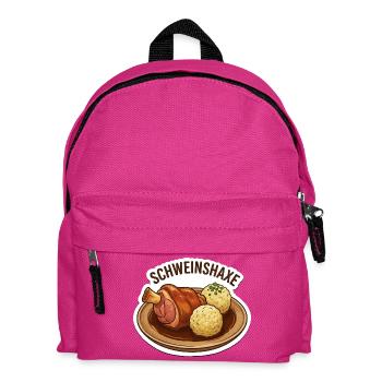 Schweinshaxe Plate Sticker Optik  - Kinder Rucksack - Fuchsia - Vorne