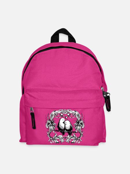 Lovebirds / amore / relazione / uccelli / uccello - Rygsæk til børn - fuchsia