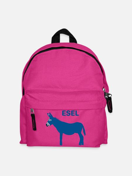Esel in blau (und andere Farben) - Kinder Rucksack - Fuchsia