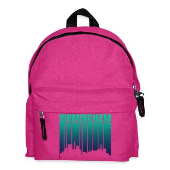 Birmingham Skyline Gradient - Kids' Backpack - fuchsia - Front