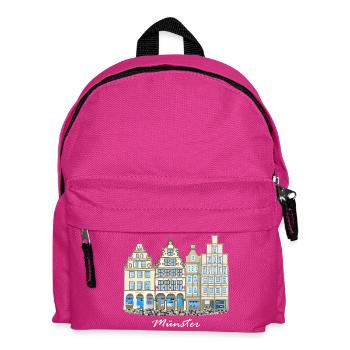 Münster Prinzipalmarkt, row of houses, Germany - Kids' Backpack - fuchsia - Front