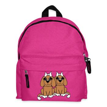 2 Dog Team Two Friends Girlfriends Couple Crew - Kids' Backpack - fuchsia - Front