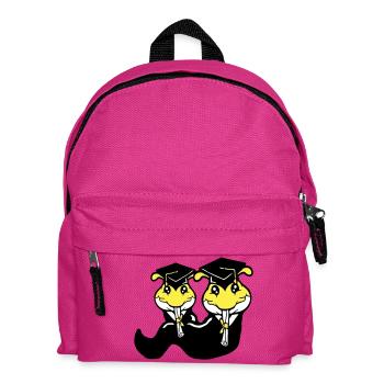 2 caterpillars school leaving certificate high school diploma passed college - Kids' Backpack - fuchsia - Front