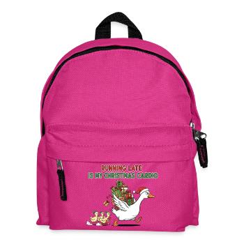 Running late is my Christmas Cardio - X-Mas Ducks - Kids' Backpack - fuchsia - Front