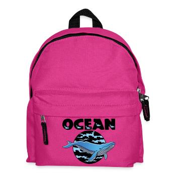 Whale and ocean - Kids' Backpack - fuchsia - Front