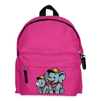 Éléphant et rhinocéros mignons – Amoureux des animaux mignons - Sac à dos Enfant - fuchsia - Devant