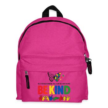 Be Kind Sign Language Inclusive - Kids' Backpack - fuchsia - Front