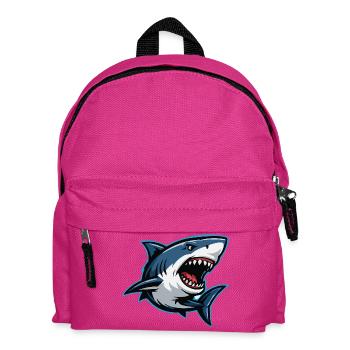 Hai-Karikatur im Blitzstil - Kinder Rucksack - Fuchsia - Vorne