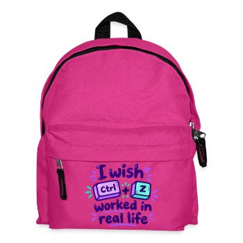 Ctrl Z im echten Leben - IT Humor - Kinder Rucksack - Fuchsia - Vorne