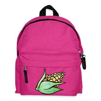Aquarell-Maisblatt-Motiv - Kinder Rucksack - Fuchsia - Vorne