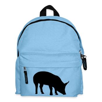 schwarzes Schwein - Kinder Rucksack - Hellblau - Vorne