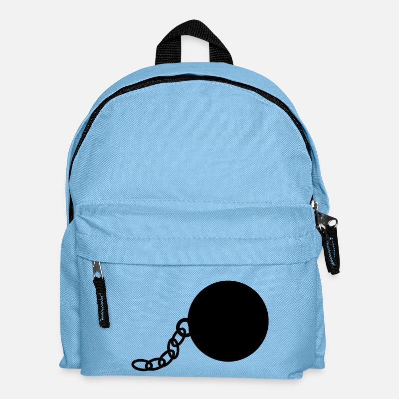 Kette und Eisenkugel - Kinder Rucksack - Hellblau