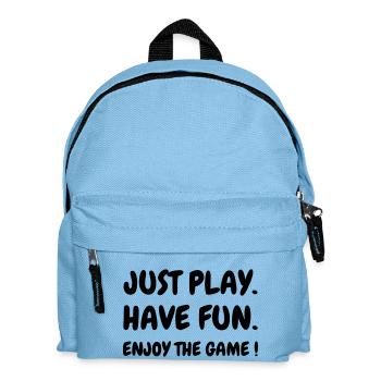 Quote - Sport - Training - Racket - Fun - Play - Kinder Rucksack - Hellblau - Vorne