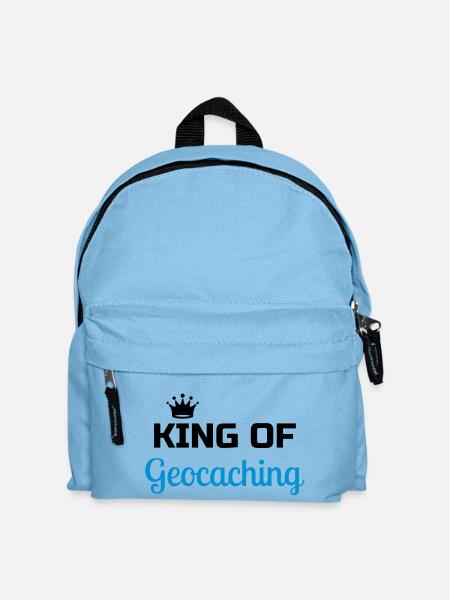 Geocaching / Geocacher / Kompass / Wald - Kinder Rucksack - Hellblau