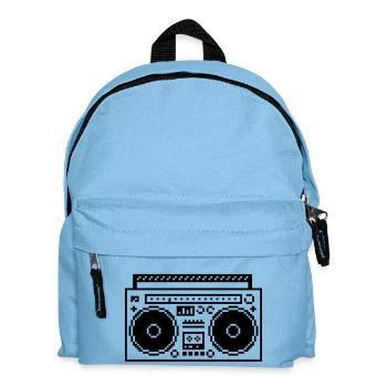 8bit Pixel Boombox - Kinder Rucksack - Hellblau - Vorne