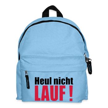 Heul nicht LAUF Geschenk Läufer Geburtstag - Kinder Rucksack - Hellblau - Vorne