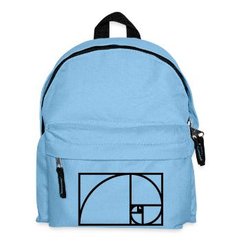 golden_mean_logarithmic_fibonacci_spiral - Kinder Rucksack - Hellblau - Vorne