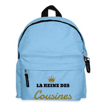 Cousin - Cousine - Famille - Bébé - Naissance - Sac à dos Enfant - bleu clair - Devant