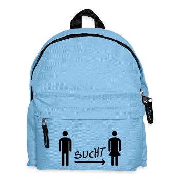Mann sucht Frau - Single - Kinder Rucksack - Hellblau - Vorne