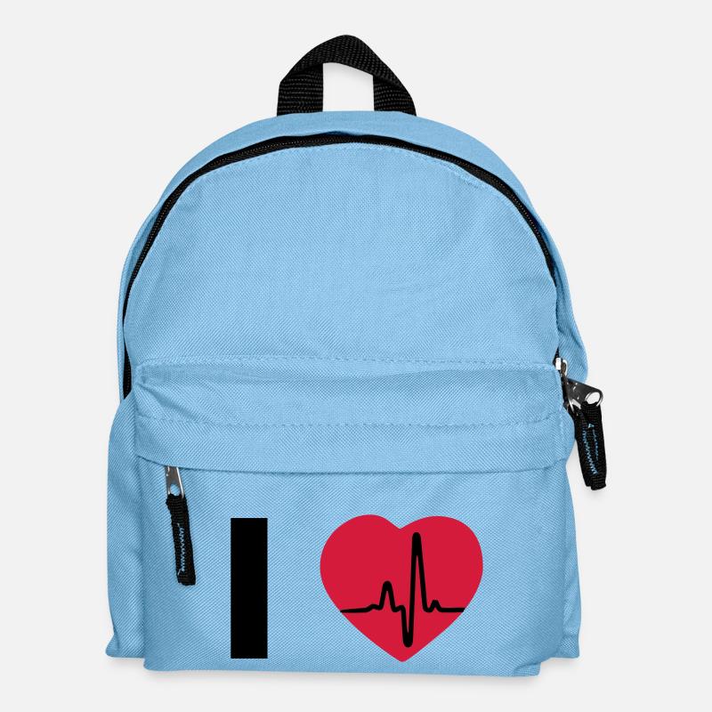 I Love - I heart - Kinder Rucksack - Hellblau