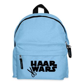 Haar Wars Friseurin Friseur Schere Lustiger Spruch - Kinder Rucksack - Hellblau - Vorne