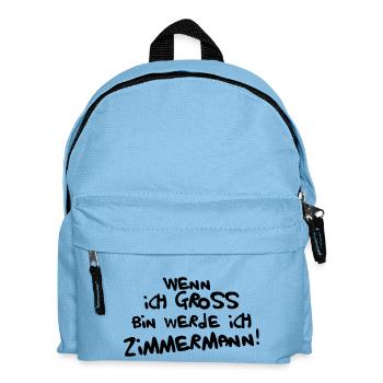 Ich werde Zimmermann - Kinder Rucksack - Hellblau - Vorne