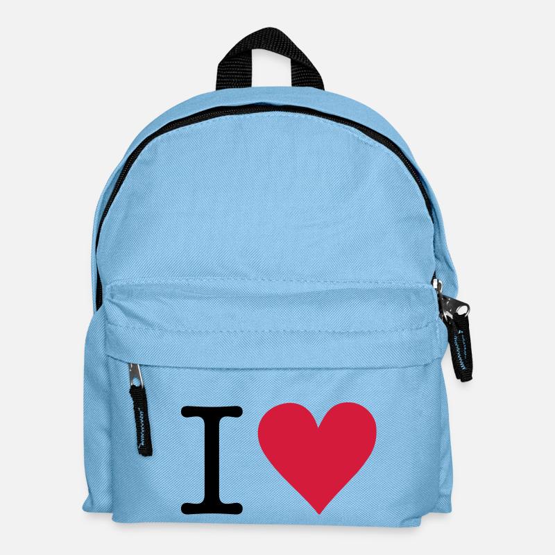 I Heart - American Typewriter Font - Sac à dos Enfant - bleu clair
