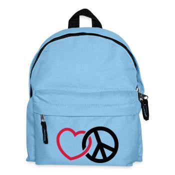 Liebe Frieden - Kinder Rucksack - Hellblau - Vorne