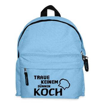 Traue keinem dünnen Koch - Kinder Rucksack - Hellblau - Vorne