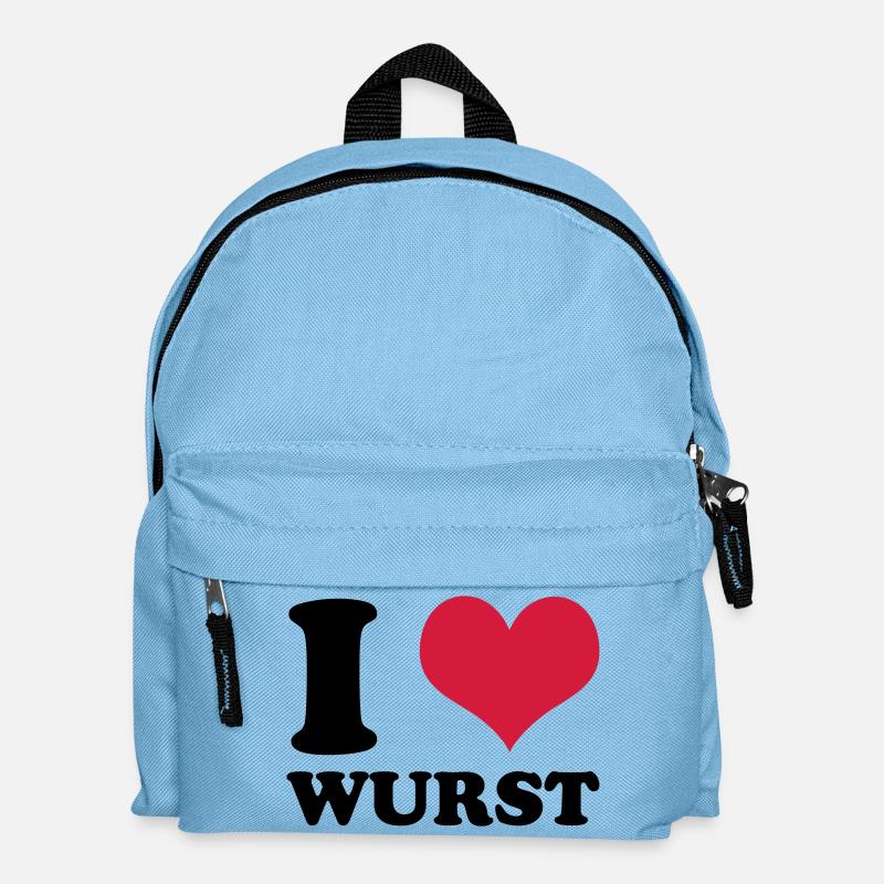 I Love Wurst - Kinder Rucksack - Hellblau