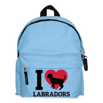 I love Labradors - Kinder Rucksack - Hellblau - Vorne