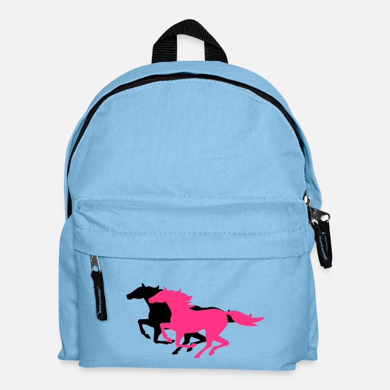 galoppierende Pferde - Kinder Rucksack - Hellblau
