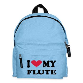I Love my flute - Kinder Rucksack - Hellblau - Vorne
