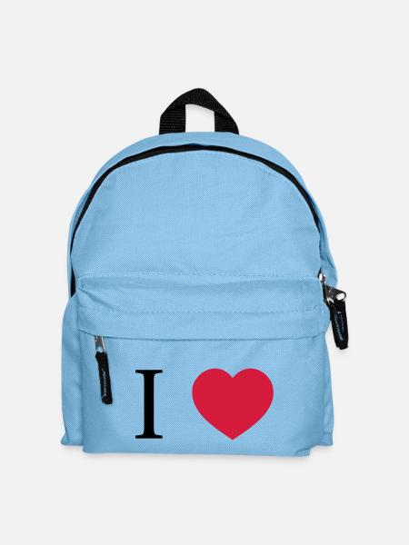 I Love - Sac à dos Enfant - bleu clair