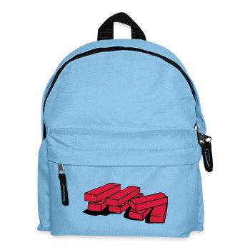 brick, construction, maison, paroi, des briques, - Sac à dos Enfant - bleu clair - Devant