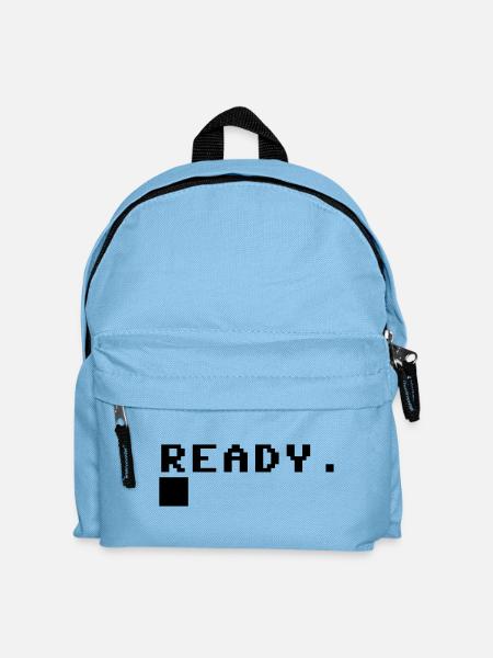 C64 Ready Nerd Computer Retro Geschenk Idee - Kinder Rucksack - Hellblau