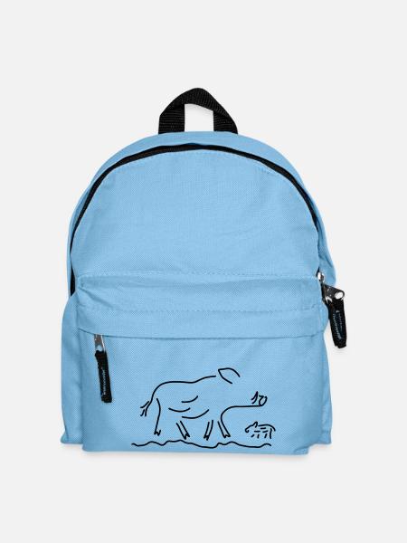 wildschwein mit frischling - Kinder Rucksack - Hellblau