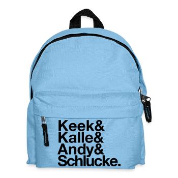 Keek&Kalle&Andy&Schlucke. - Kinder Rucksack - Hellblau - Vorne