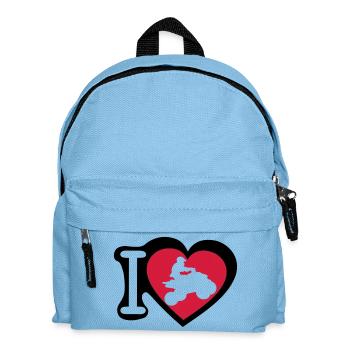 love heart heart quad 8022 - Kids' Backpack - light blue - Front
