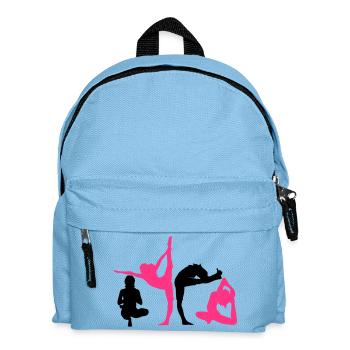 4 women in yoga exercise - Kids' Backpack - light blue - Front