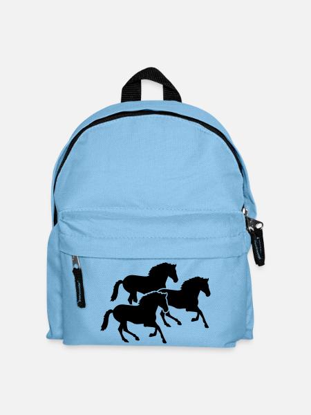 Horses - Kids' Backpack - light blue
