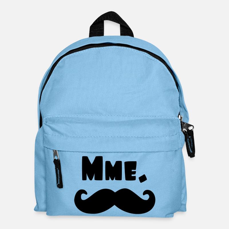 mme moustache - Sac à dos Enfant - bleu clair