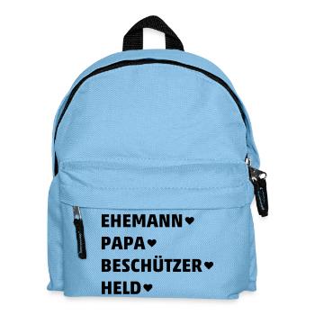 Ehemann, Papa Vater, Vati, Beschützer, Held (dh) - Kinder Rucksack - Hellblau - Vorne